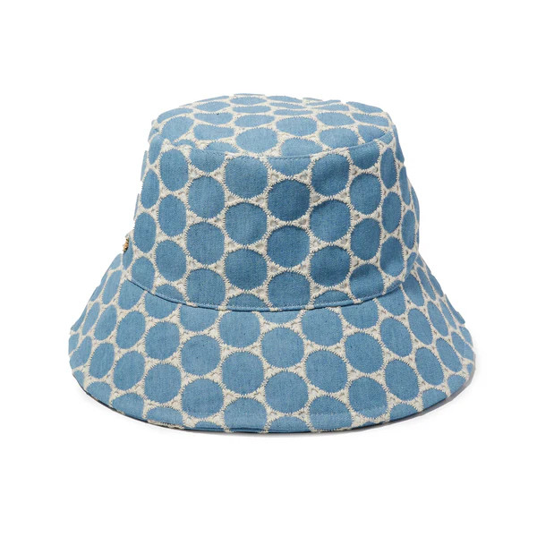 DENIM DOT EYELET BUCKET HAT | LELE SADOUGHI