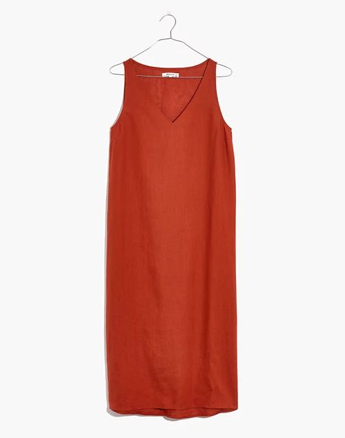 Linen-Blend V-Neck Tank Dress | Madewell
