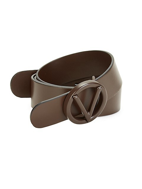Circular Logo Buckle Leather Belt | Saks Fifth Avenue OFF 5TH