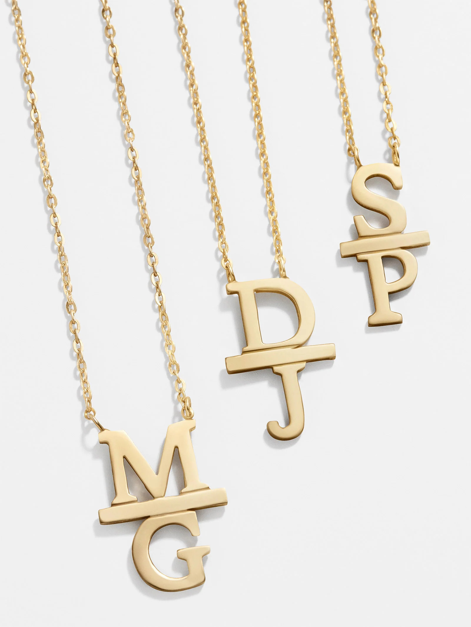 14K Gold Stacked Initial Custom Necklace - Gold | BaubleBar (US)