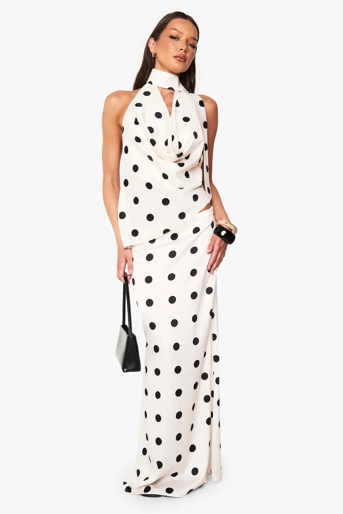 Skirts | Satin Polka Dot Maxi Skirt | boohoo | Boohoo.com (UK & IE)