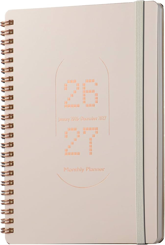 2026-2027 Monthly Planner-A5 Size Calendar Planner -Thick 120g Paper | Hard Cover with Elastic Ba... | Amazon (US)