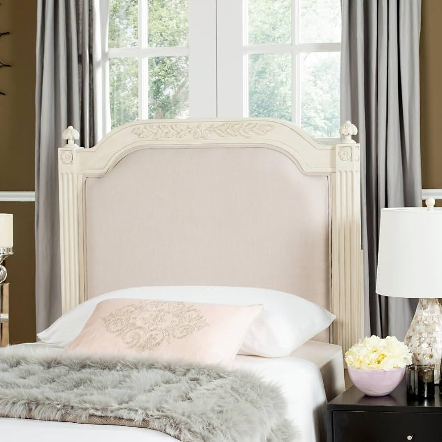 Safavieh Home Collection Tufted Linen Rustic Antique Beige Headboard (Twin) | Amazon (US)