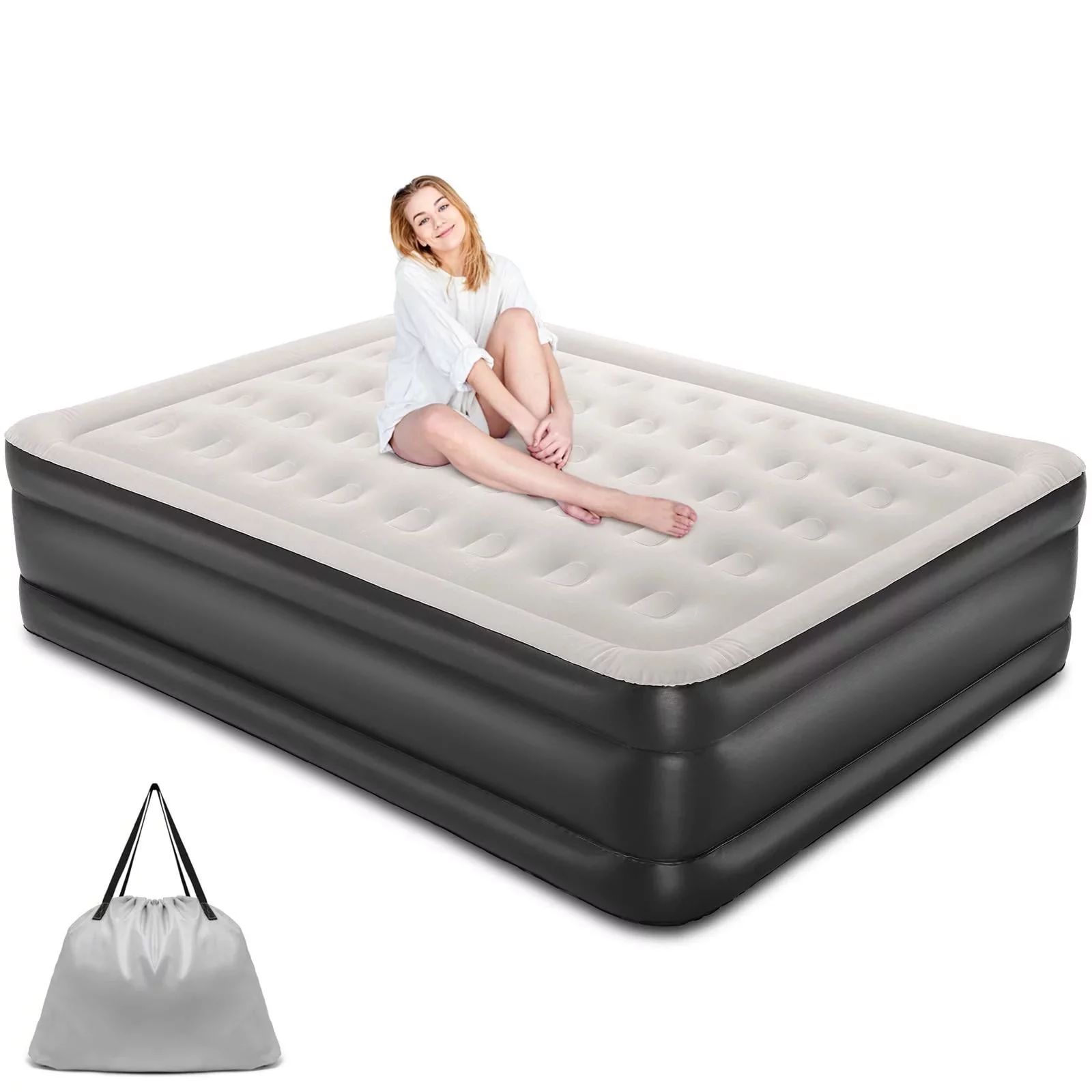 18 inch Queen Size Air Mattress with Built-in-Pump, Black | Walmart (US)