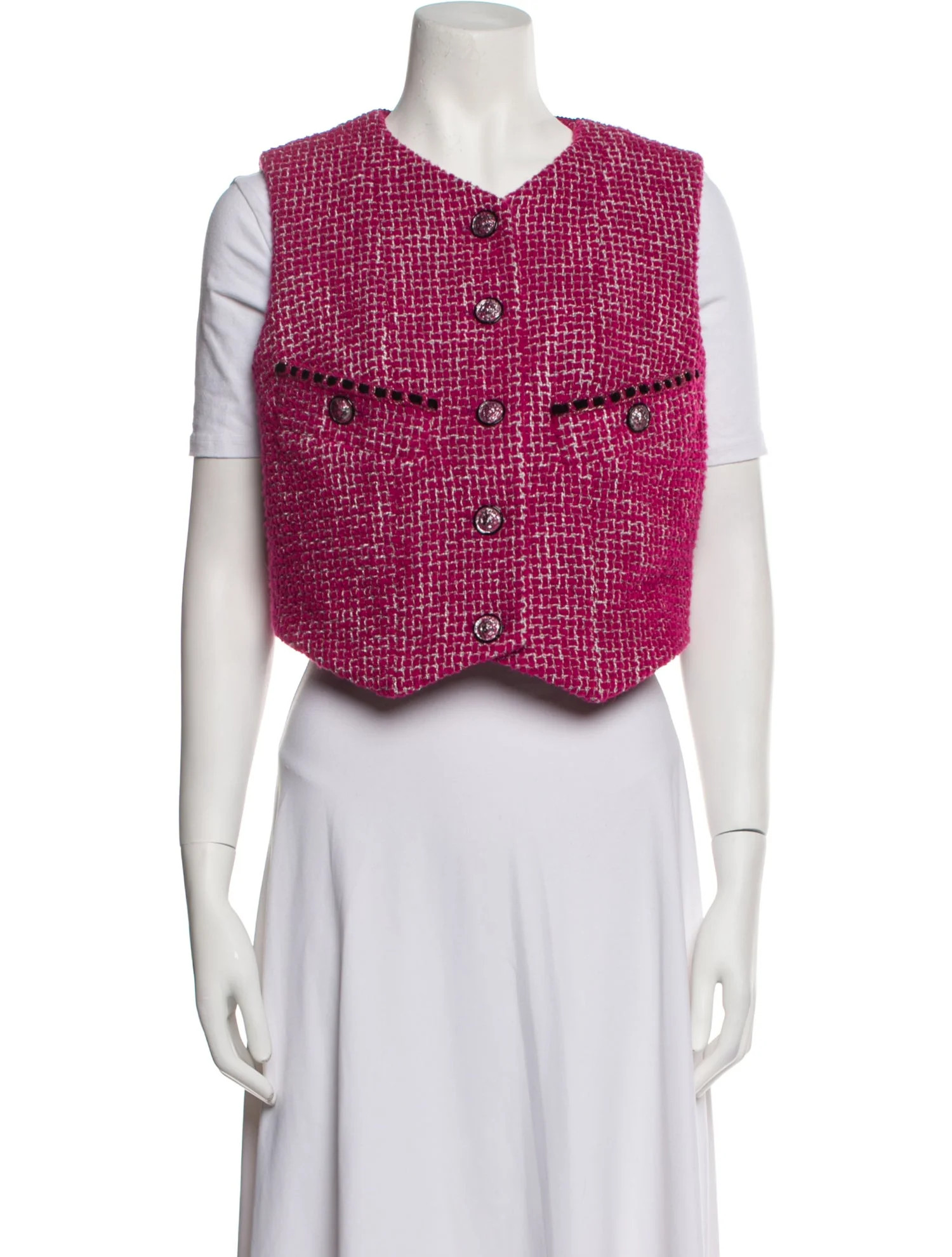 2022 Tweed Pattern Vest w/ Tags | The RealReal