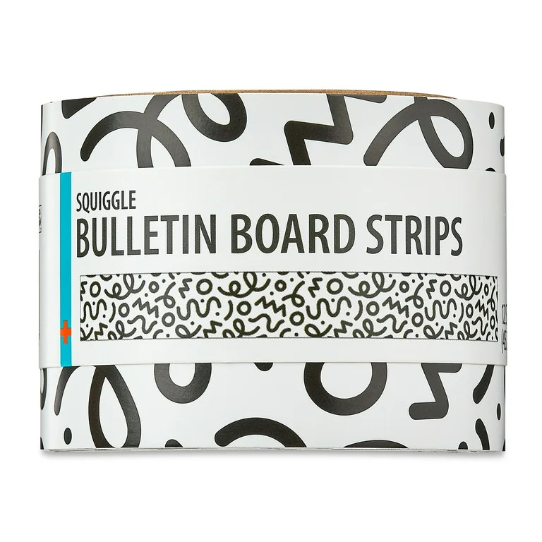 Pen+Gear Black and White Squiggles (2.25"x18") Rectangle Shaped Bulletin Border Trim, Straight Ed... | Walmart (US)
