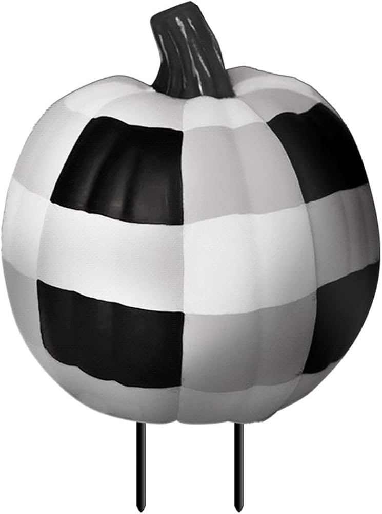 Briarwood Lane Fall Black and White Pumpkin Metal Yard Art 30" x 13" | Amazon (US)