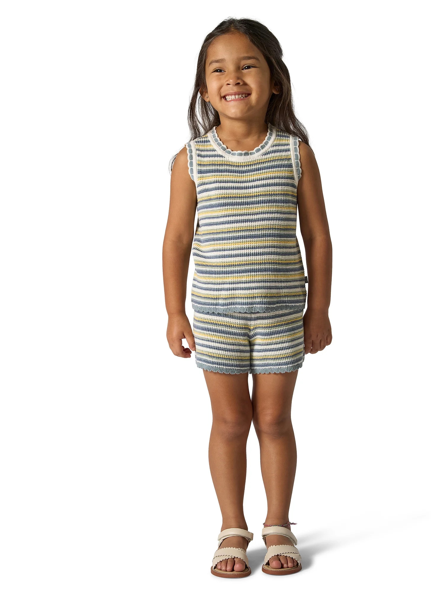 Modern Moments Toddler Girl Crochet Sweater Knit Short Set, 2-Piece, Sizes 12M-5T | Walmart (US)