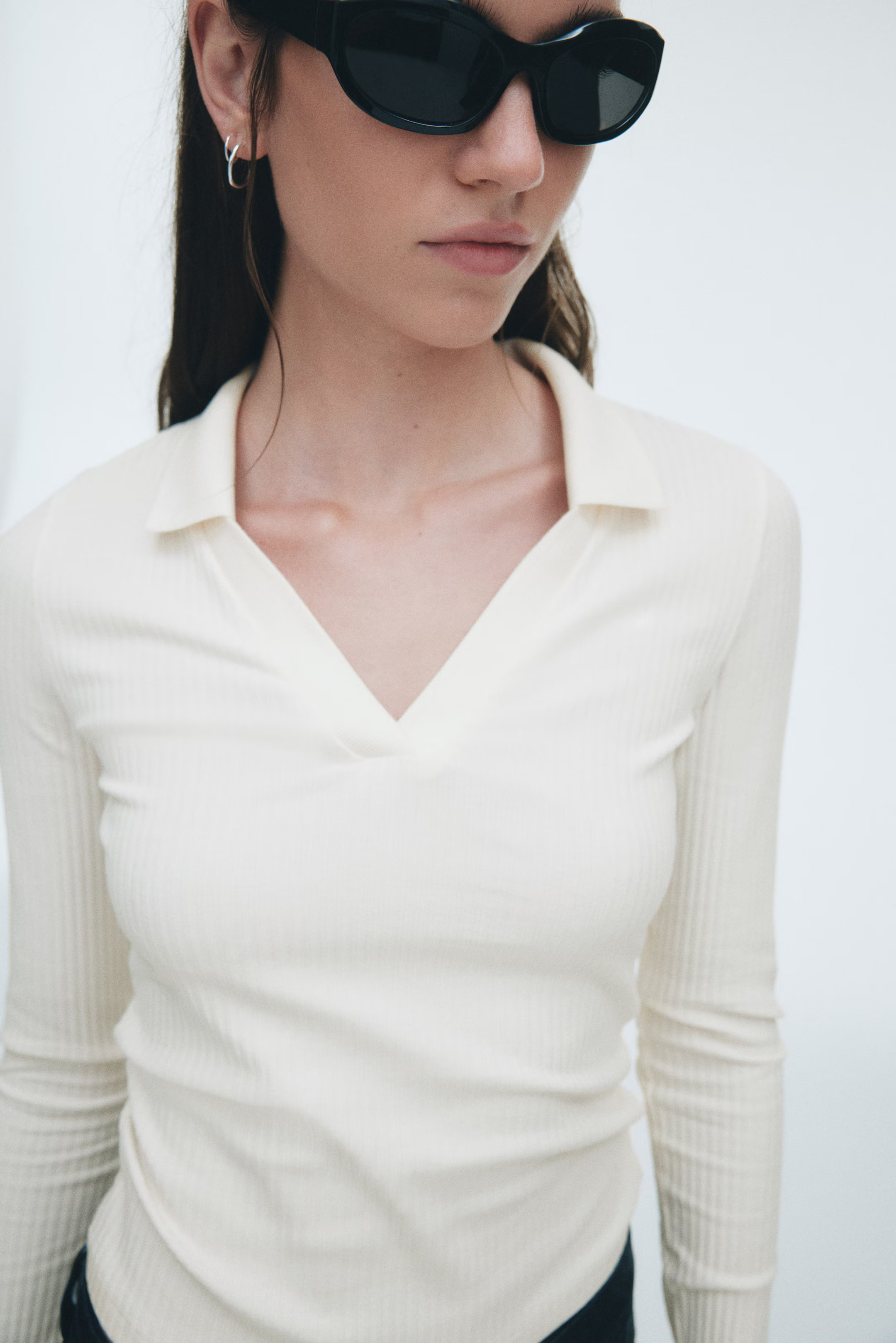 Ribbed collared top | H&M (UK, MY, IN, SG, PH, TW, HK)