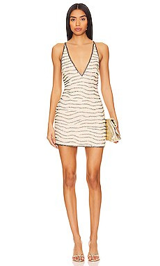 Lovers and Friends Lucia Embellished Mini Dress in Black & Ivory from Revolve.com | Revolve Clothing (Global)