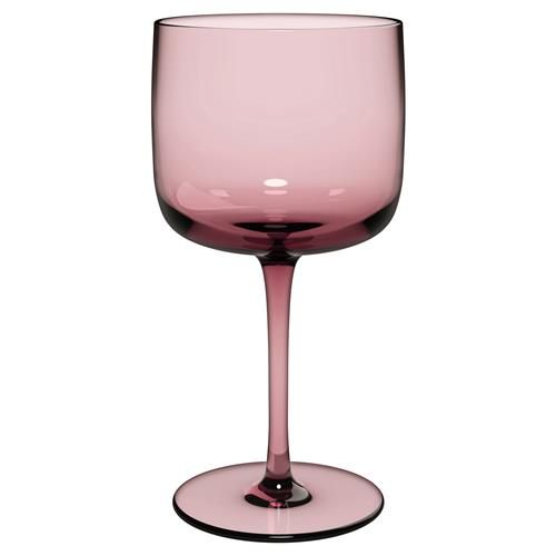 Villeroy & Boch Like Glass Modern Purple Crystal Wine Goblet Glass - Set of 2 | Kathy Kuo Home