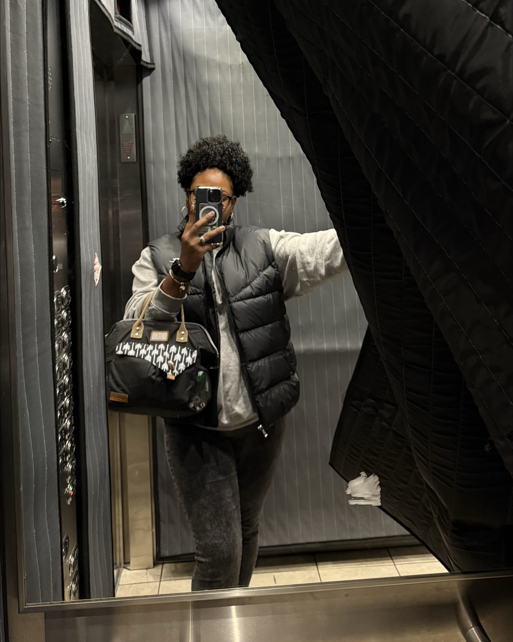 Taking the service elevator, but still serving looks 😏🖤 Casual fall outfit featuring my fave Nike puffer vest + fashion Nova leggings combo. #EverydayOutfit #FallFashionInspo #LTKStyle #CozyAndCute

#LTKcanada #LTKjeans #LTKfall