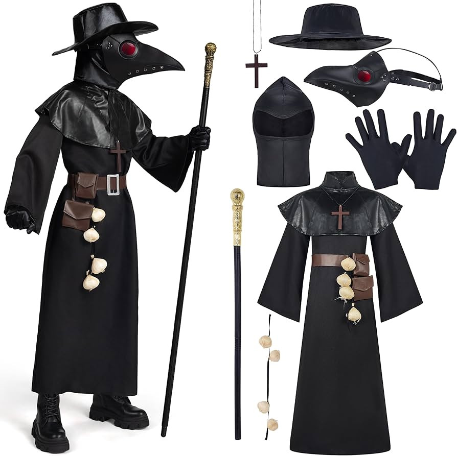 Spooktacular Creations Black Plague Doctor Costumes Set, 10 in 1 Halloween Costume Beak Mask Plag... | Amazon (US)