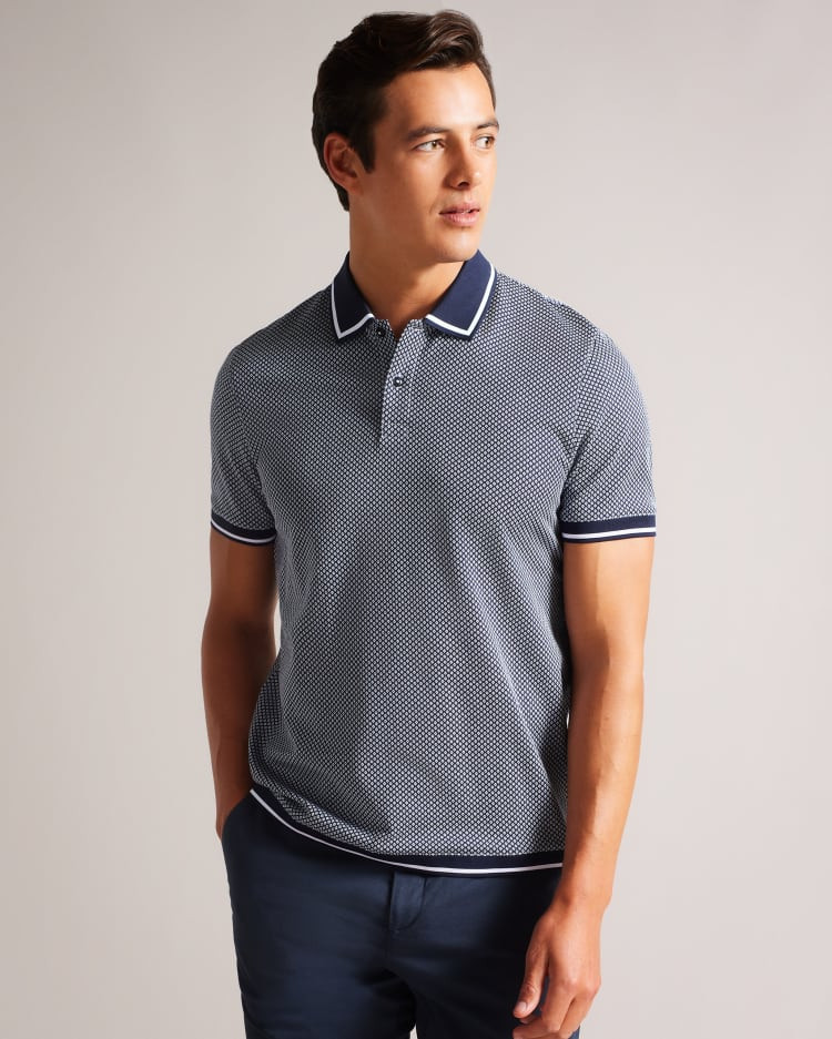 Short Sleeve Regular Geo Textured Polo Shirt | Ted Baker (US)