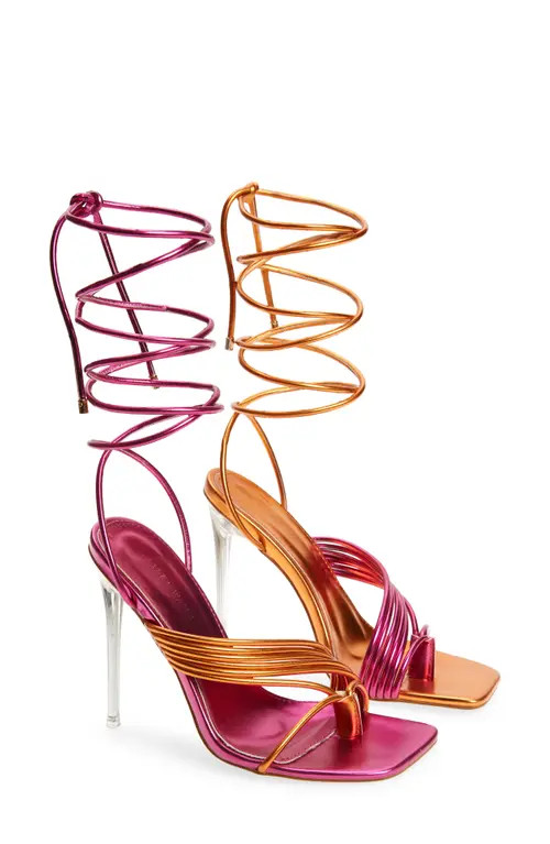 AZALEA WANG Tame Ankle Tie Sandal in Multi at Nordstrom, Size 6.5 | Nordstrom