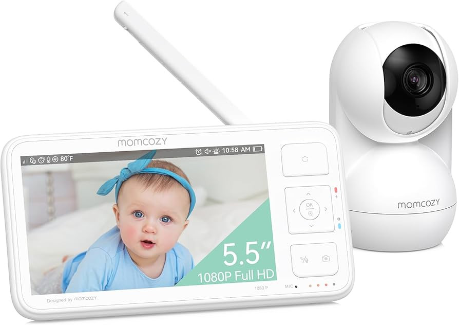 Momcozy Video Baby Monitor, 5.5” 1080P Full HD Baby Monitor with Camera No WiFi, Infrared Night... | Amazon (US)
