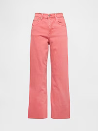 High Rise Stride Wide-Leg Ankle Jeans | Gap (US)