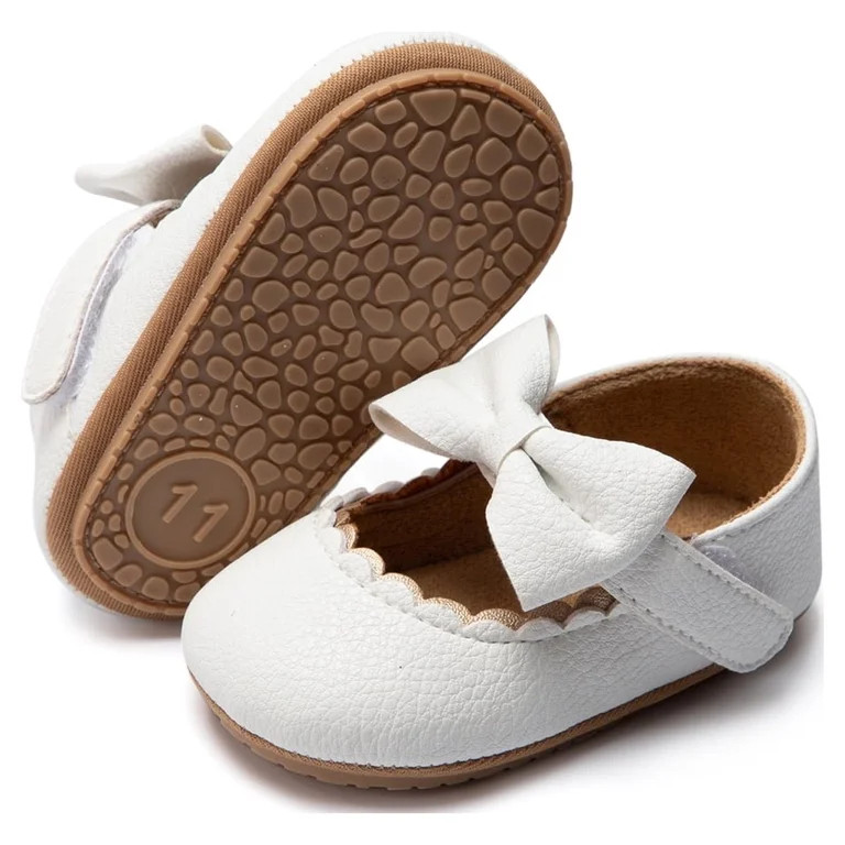 Meckior Baby Girls Dress Shoes Infant Mary Jane Bowknot Flats None-Slip Sole Princess Shoes for N... | Walmart (US)
