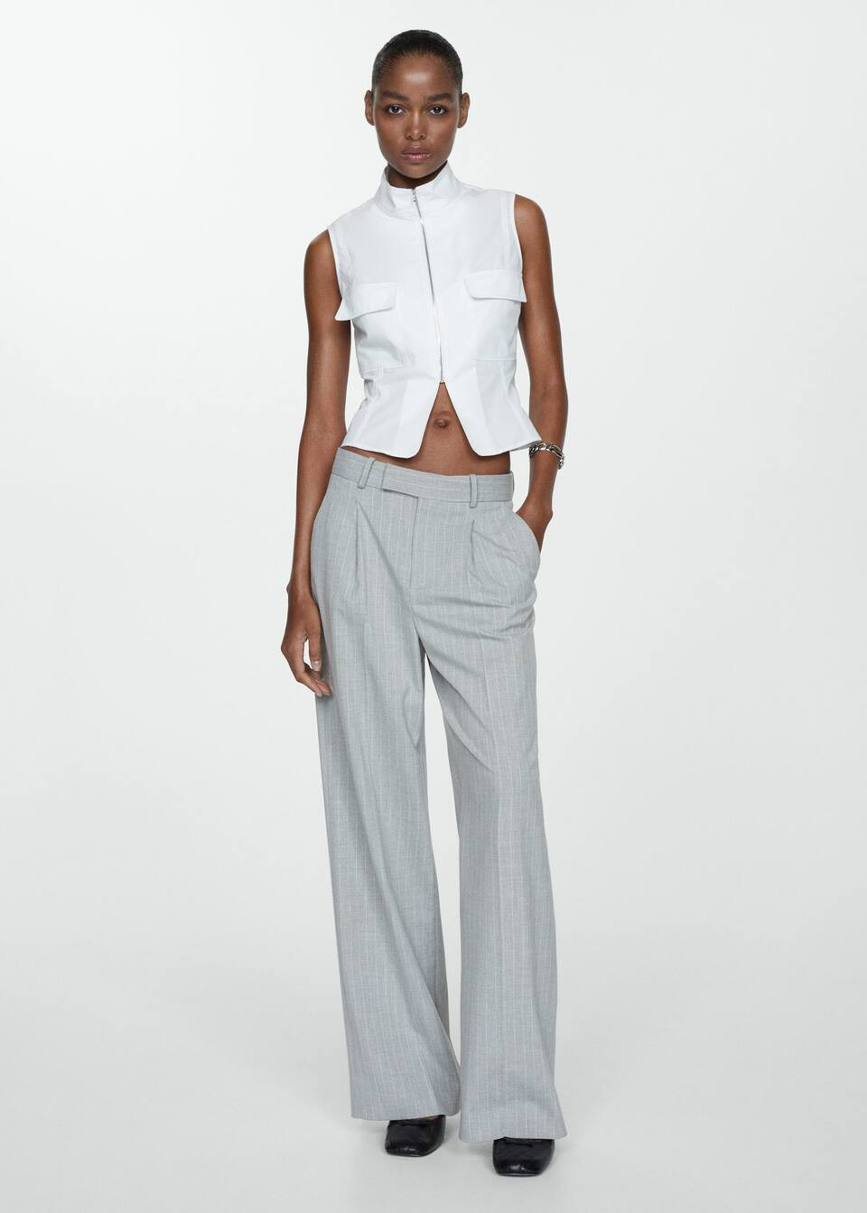 Pinstripe suit blazer -  Women | Mango United Kingdom | MANGO (UK)