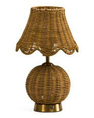 8.25in Rattan Ball Rechargeable Lamp With Scalloped Shade | Home | TJ Maxx | TJ Maxx
