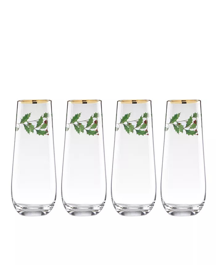 Holiday Stemless 4-piece Flute Set | Macy's Canada