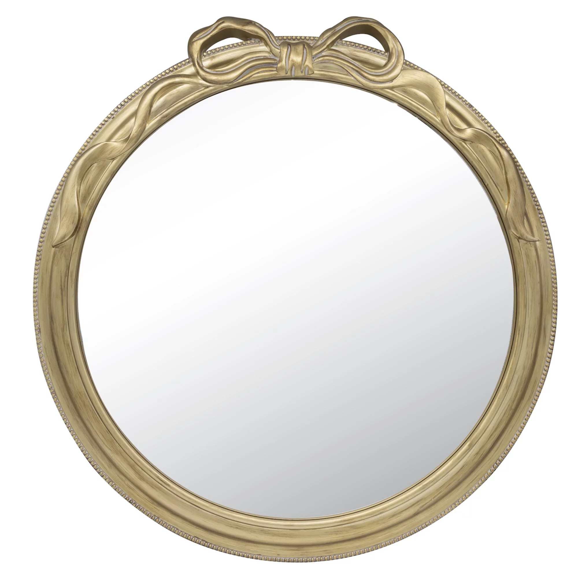 Belle Maison Decorative Gold Bow Round Wall Mirror | Kohl's