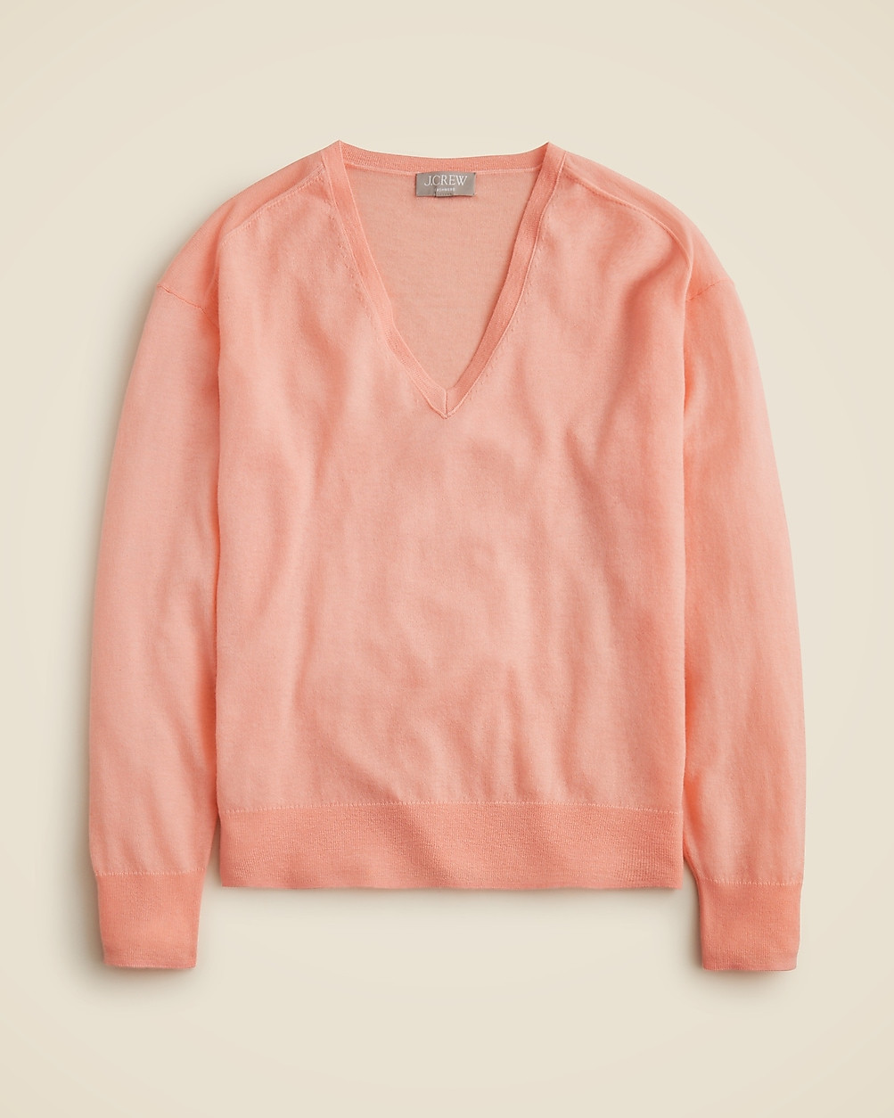 Oversized featherweight cashmere V-neck sweater | J. Crew US