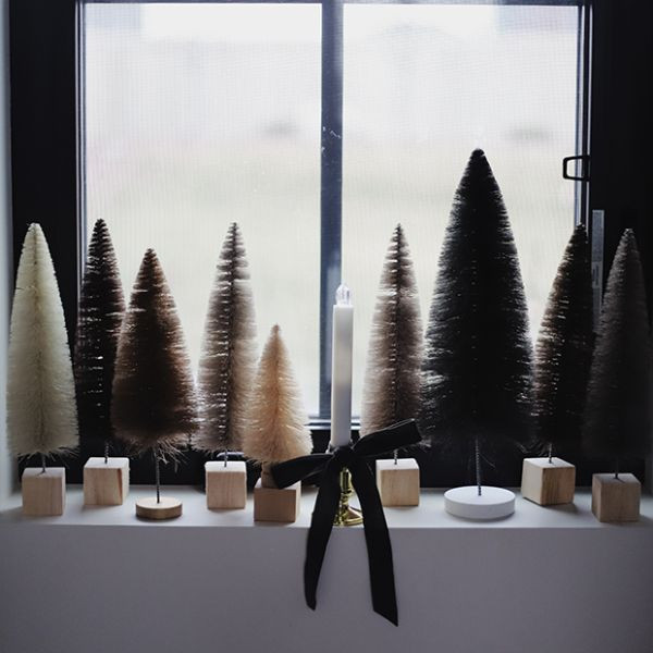Nice and Natural 12 Inch Bottlebrush Trees Set of 6 | Antique Farm House