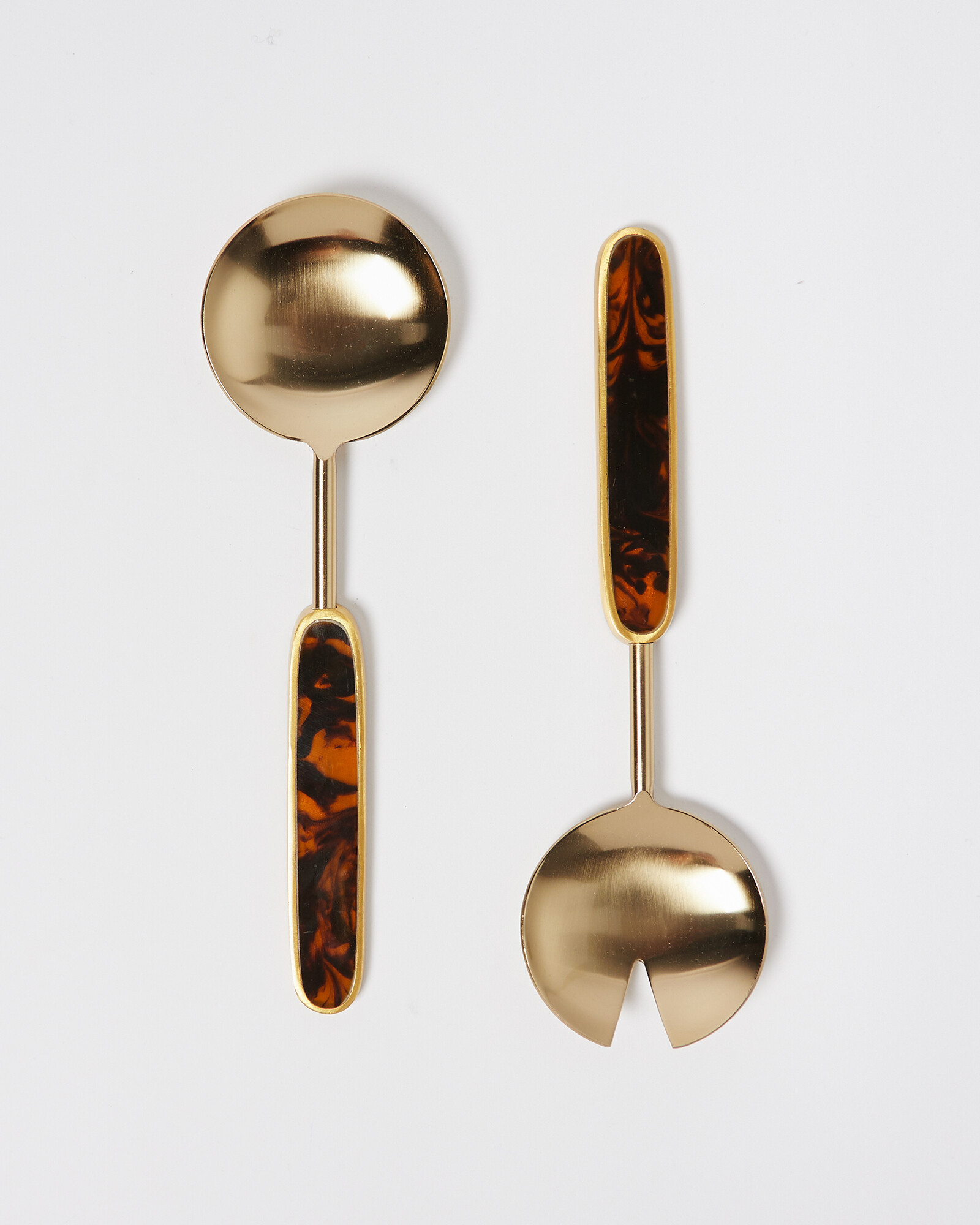 Tortoiseshell Gold Salad Servers | Oliver Bonas (Global)