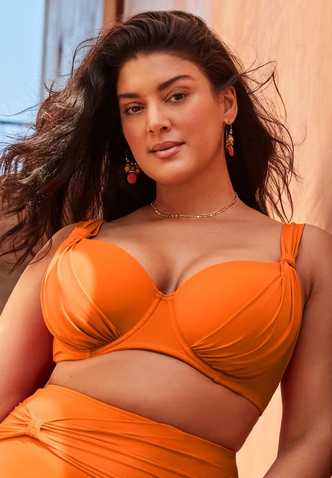 Bra Sized Drape Front Underwire Bikini Top | Swimsuits For All