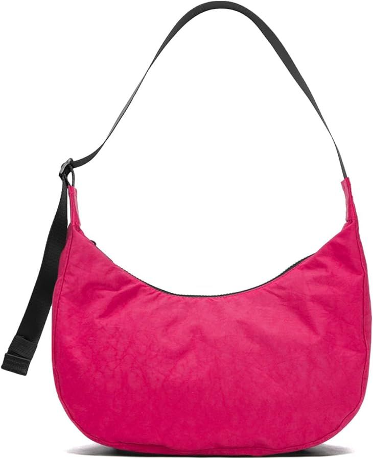 Nylon Crescent Bag - Casual Shoulder Crossbody with Adjustable Strap & Dual Interior Pockets | Amazon (US)