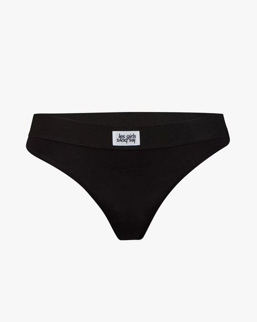 Ultimate comfort thong black | les girls les boys (UK)