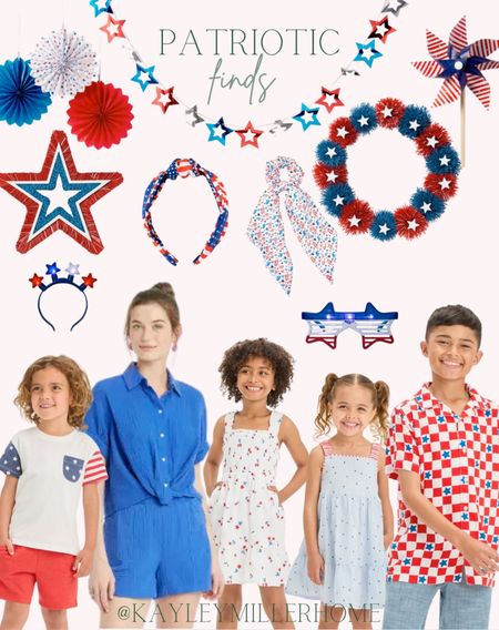 Fun finds for the 4th of July 🇺🇸 






4th of July outfit 
Red white and blue
Patriotic 
4th of July decoration 
Wreath
Headband 