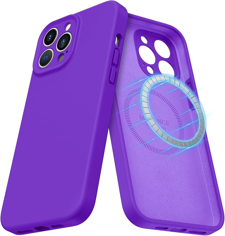 MCFANCE Silicone Magnetic Case for iPhone 13 Pro Max Magsafe Case Silicone Phone Case with Microf... | Amazon (US)