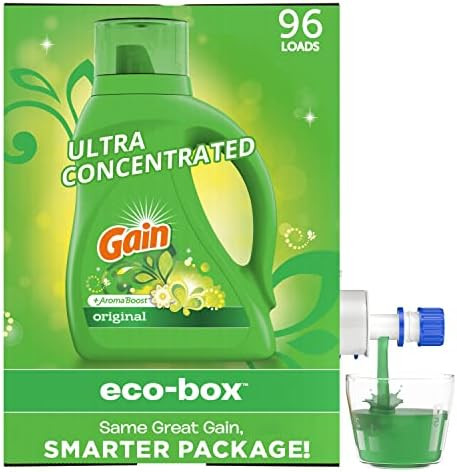 Gain Laundry Detergent Liquid Soap Eco-Box, Ultra Concentrated High Efficiency (HE), Original Sce... | Amazon (CA)