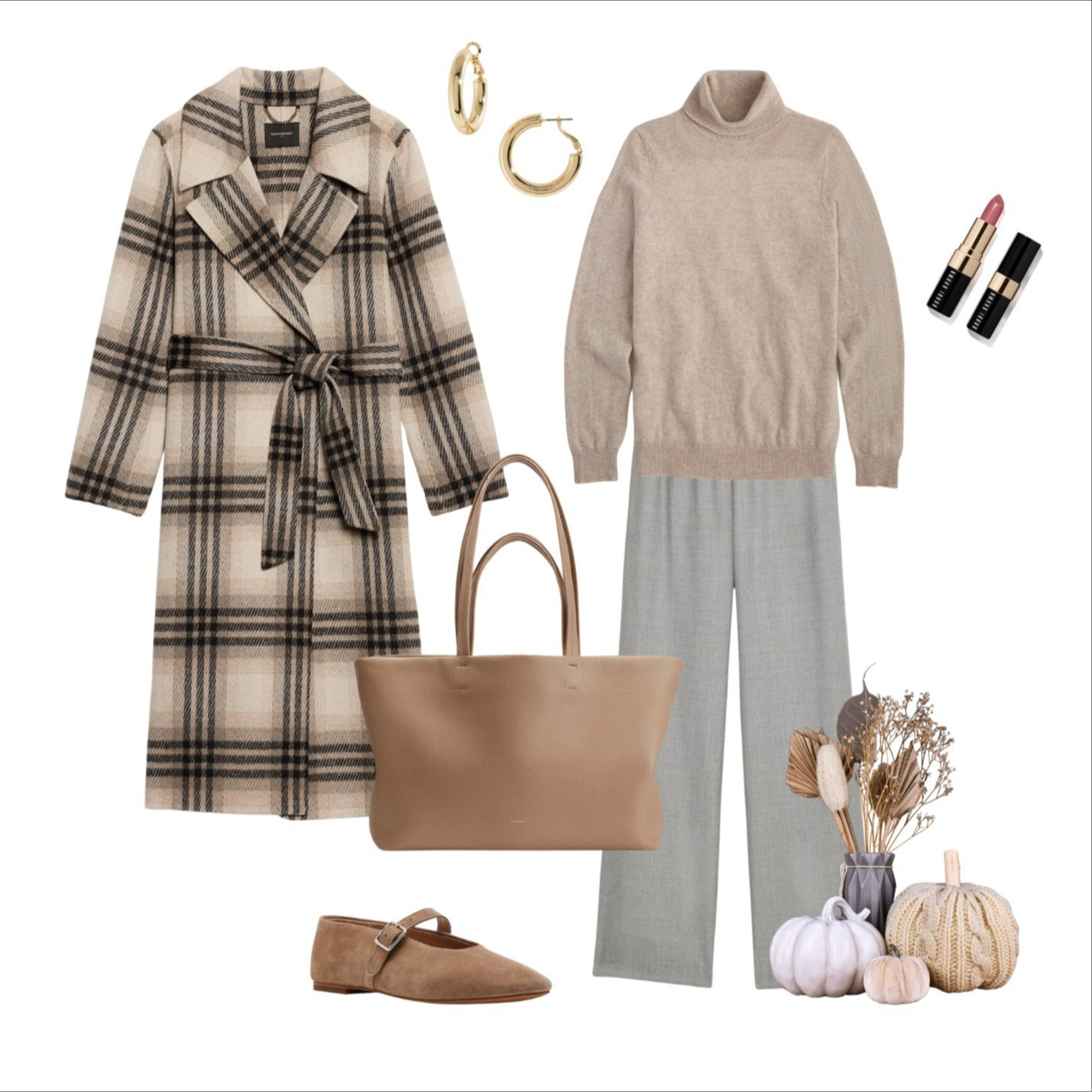 This tan and gray plaid wool coat is a true outfit maker! Use the coat to select tones for your top and bottom for a wealthy looking, chic work outfit.

#LTKSeasonal #LTKOver40 #LTKWorkwear