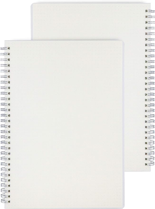 Miliko Transparent Hardcover A5 Size Dot Grid Wirebound/Spiral Notebook-2 Per Pack (Dot Grid), A5... | Amazon (US)
