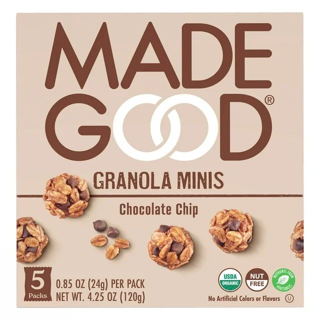 MadeGood Chocolate Chip Granola Minis,  5 Pack Count, 0.85 oz Each | Walmart (US)