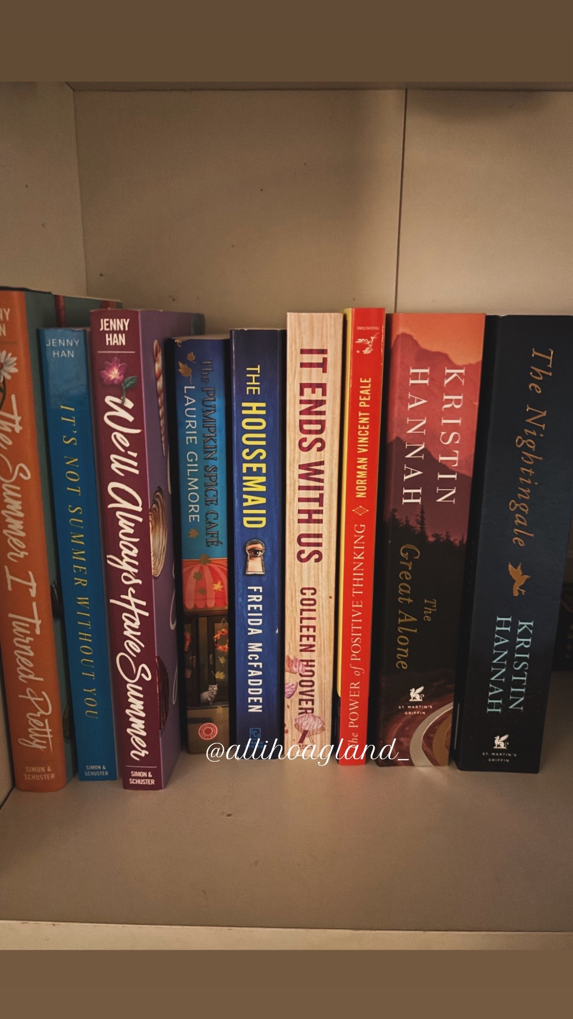 Lately 📖 

📚✨ My favorite reads lately – a mix of thrillers, love stories, and cozy vibes. From It Ends With Us to The Housemaid and The Nightingale, every page has been such a journey. What should I pick up next? 💭💖

#BookTok #BookLover #ColleenHoover #JennyHan #KristinHannah #FreidaMcFadden #CozyReads #BookwormLife #ReadersOfInstagram #FictionFavorites #CurrentReads #BookishCommunity #TBRList #ReadingGoals

#LTKU #LTKHome #LTKOver40