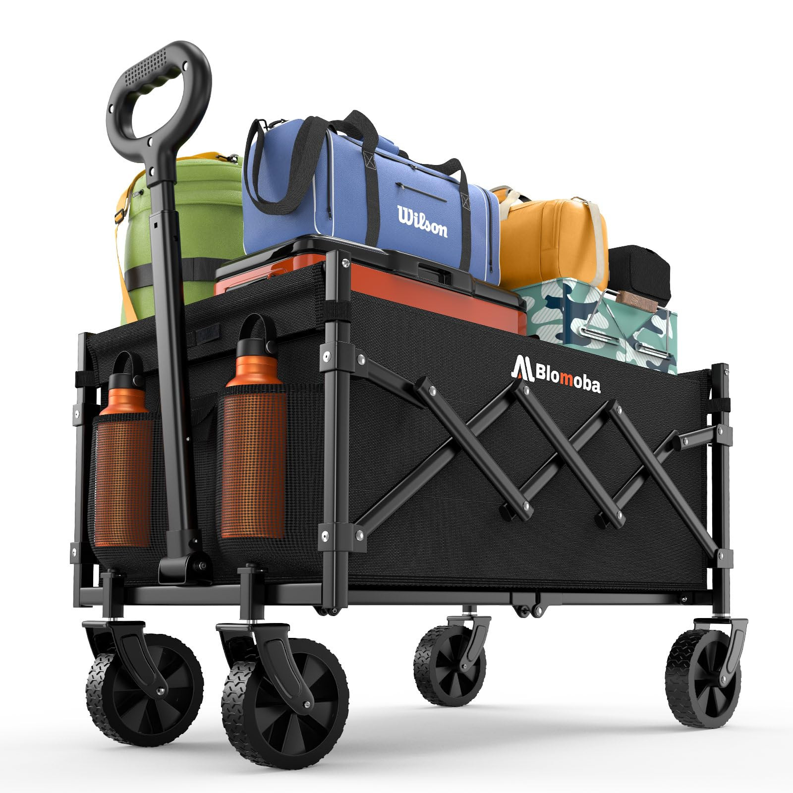 Collapsible Wagon with Wheels, 220 lbs Wagons Carts Foldable Wagon Cart with Flexible Handle, Lig... | Amazon (US)