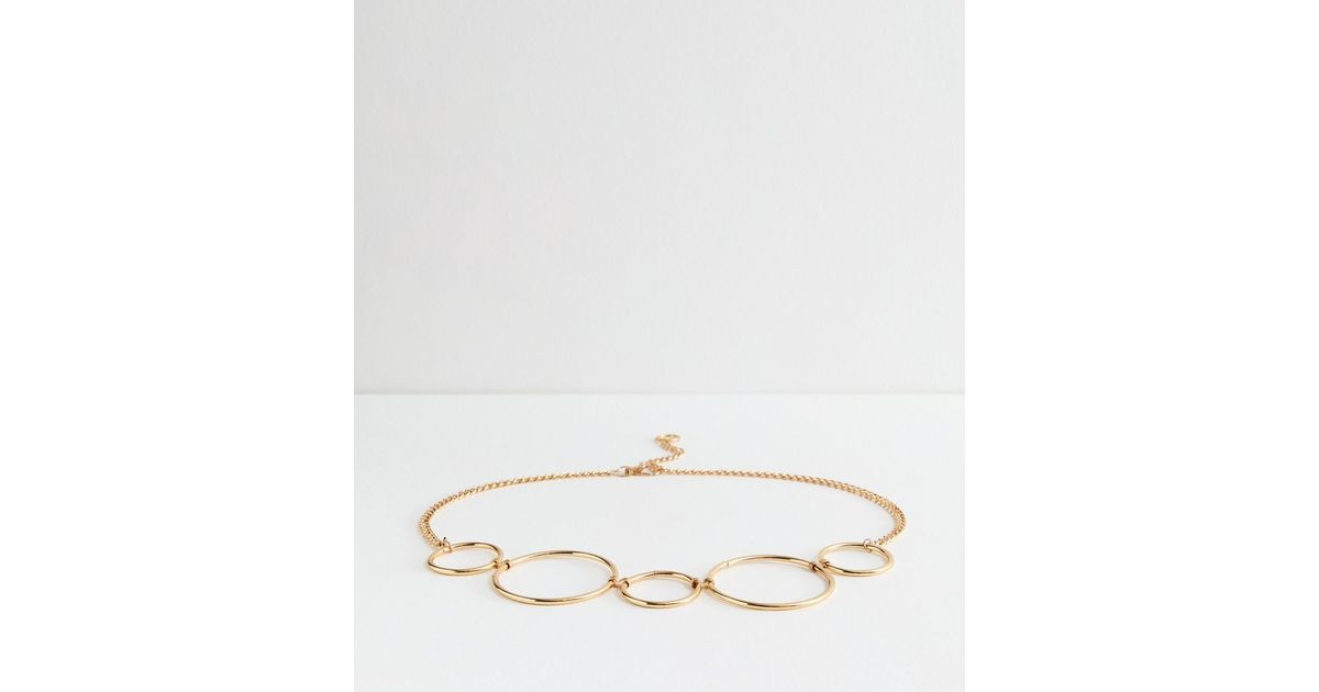 Gold Tone Chain Link Circle Belt | New Look | New Look (UK)