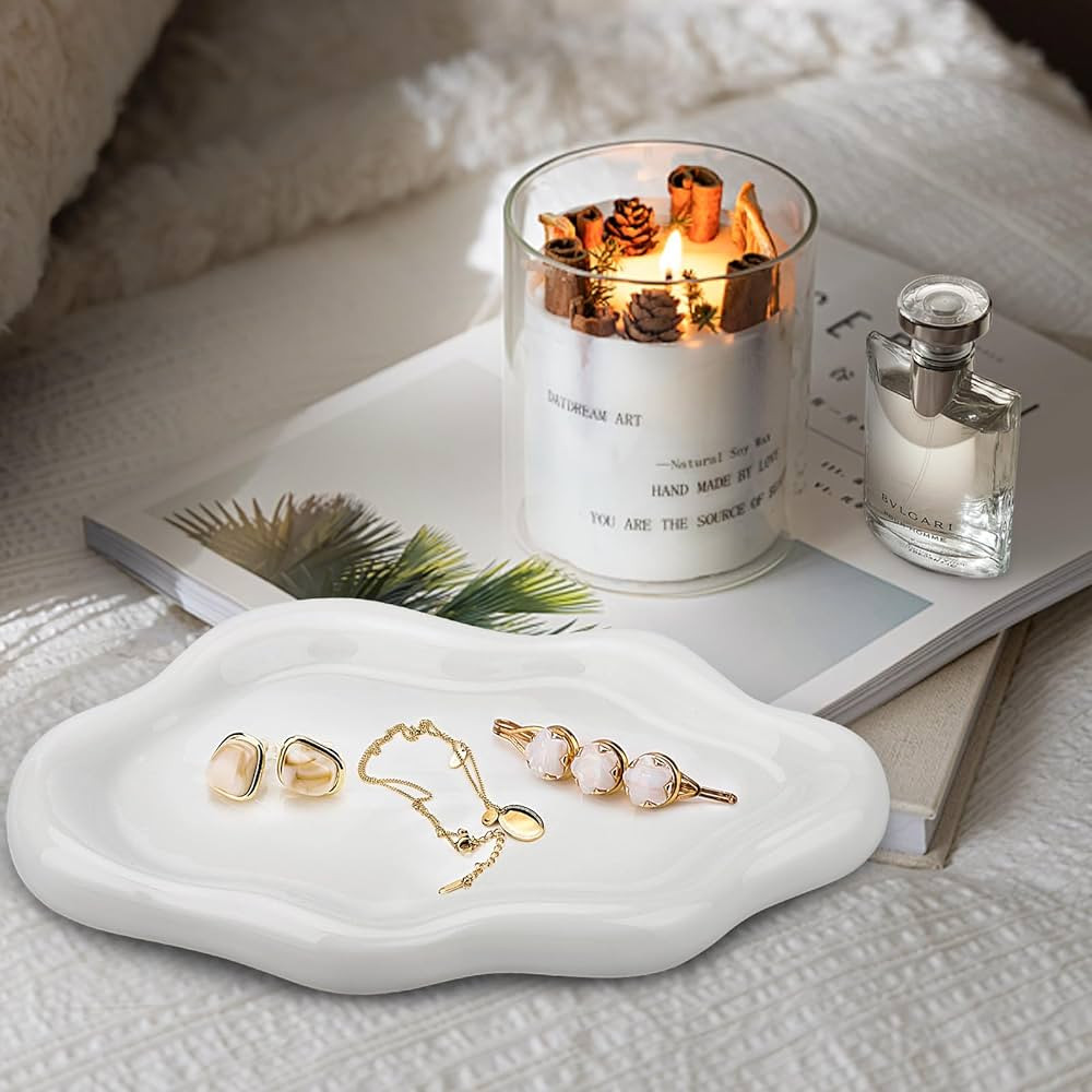 ISTORAGE Ceramic Jewelry Tray Trinket Dish,Ring Dish Holder,Cloud Shape Ceramic Plate Cute Things... | Amazon (CA)