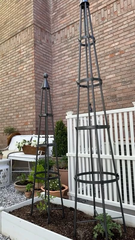 My side yard container garden sources- lots of requests for our obelisk tomato cages and raised garden bed… 

#LTKSeasonal #LTKFind #LTKhome