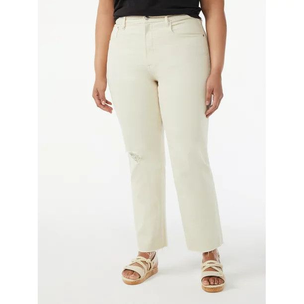 Free Assembly Women's Super High Rise Straight Jeans | Walmart (US)