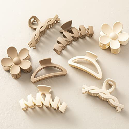 8PCS Hair Clips for Women, Flower Claw Clips for Thick Hair, Non-Slip Hair Accessories with Multi... | Amazon (US)
