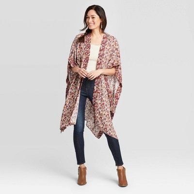 Women's Floral Print Short Sleeve Kimono Jacket - Knox Rose™ | Target