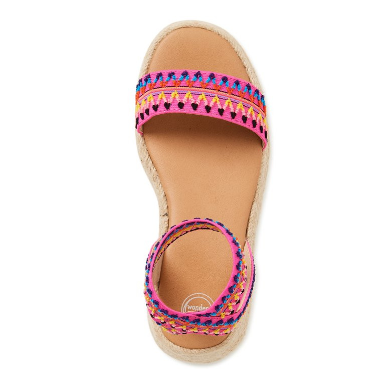 Wonder Nation Girls Elastic Sandal, Sizes 12-6 | Walmart (US)