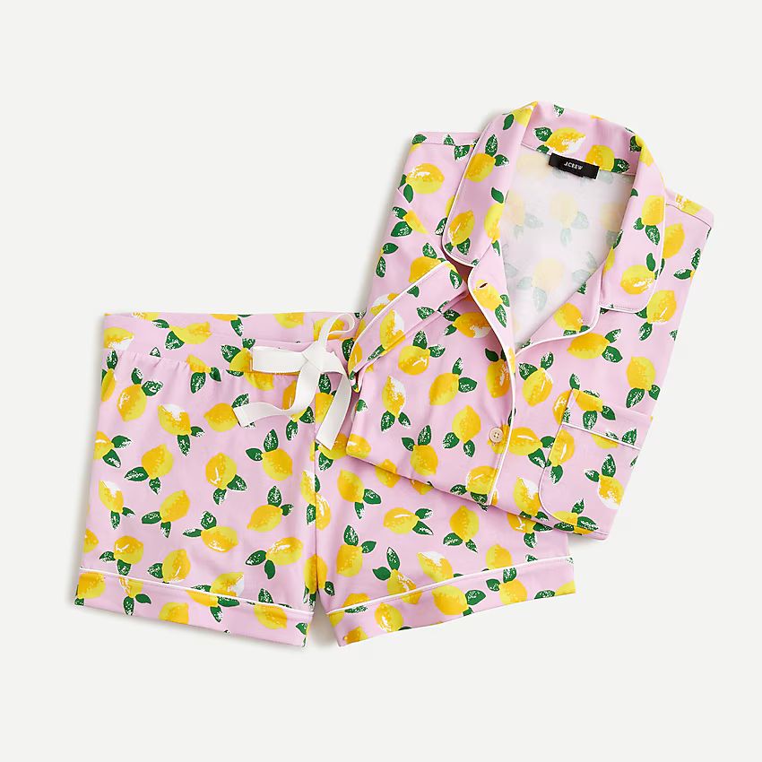 Dreamy short-sleeve pajama set in lemon print | J.Crew US