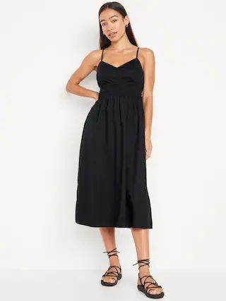 Waist-Defined Cami Midi Dress | Old Navy (US)