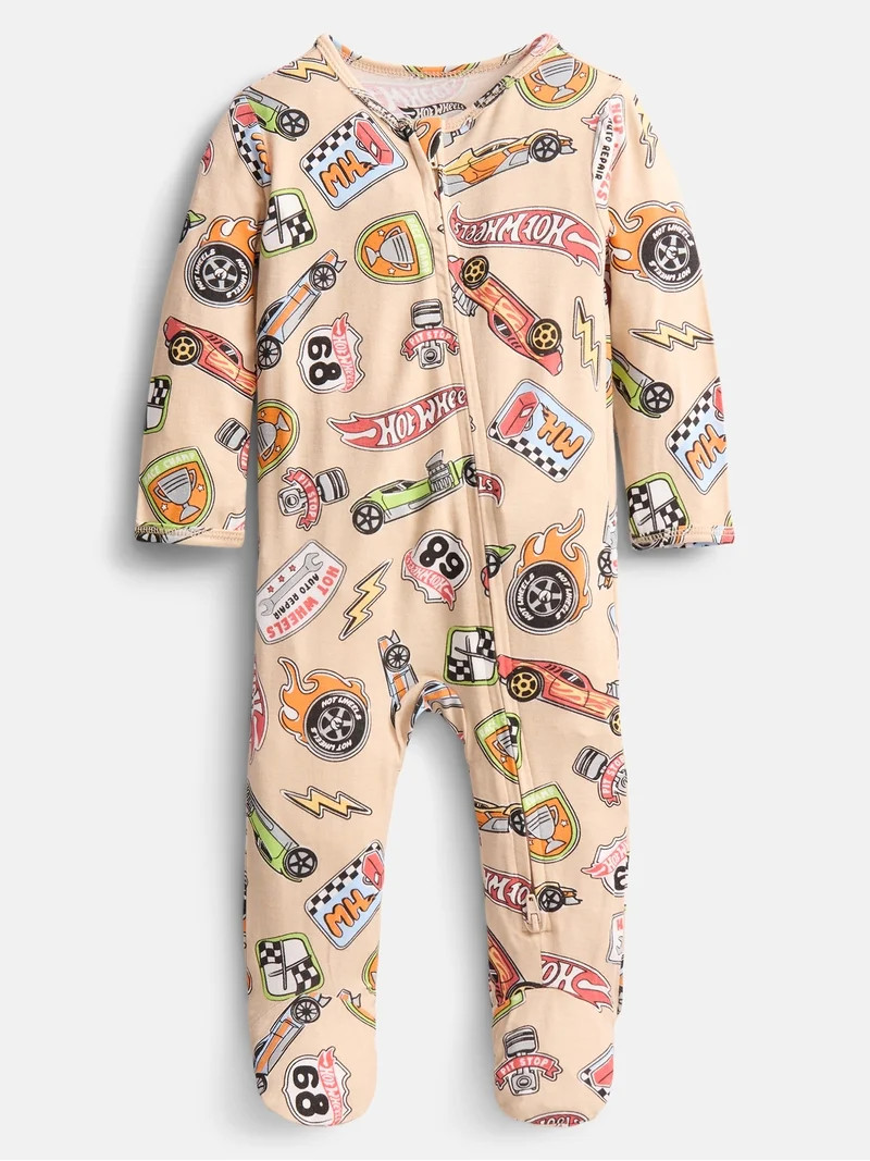 Hot Wheels Baby Boys Sleep & Play Footed Pajamas, One Piece, Sizes NB-6/9M | Walmart (US)